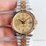 Swiss Copy Rolex Datejust AR Factory V2 Two-Tone Watch Champagne Diamond Dial watch_th.jpg